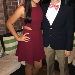 Lulu’s Wine/Burgundy Formal Skater Short Dress - Size M